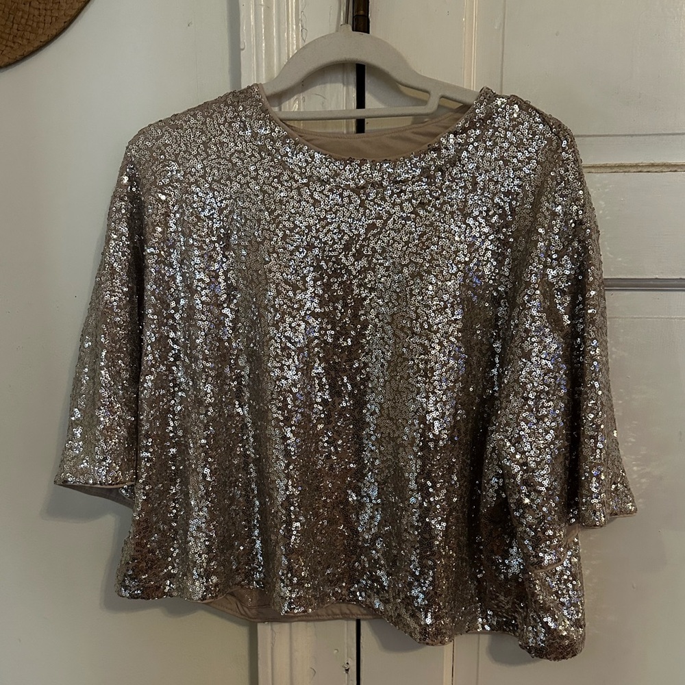 Cropped Sequin top NWT
